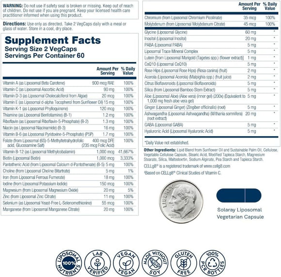 Solaray Liposomal Womens Multivitamin facts