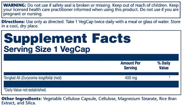 Solaray Tongkat Ali Test Booster facts