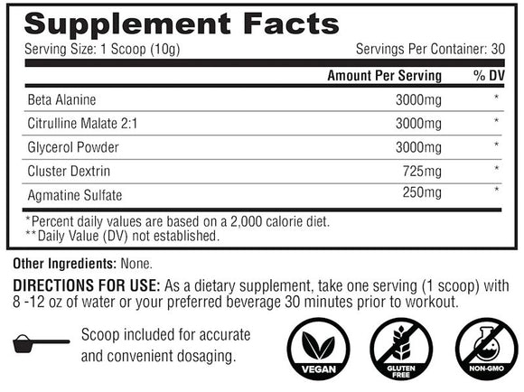Metabolic Nutrition Stim Free Pump Pre-Workout 4 fact