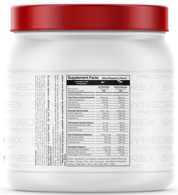 Metabolic Nutrition Synedrex Pre-Workout back