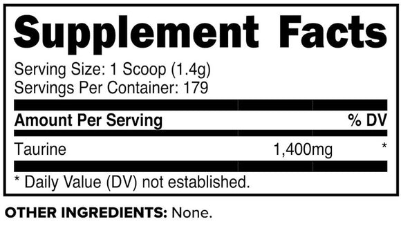PrimaForce Taurine 125 Servings 250 gms fact
