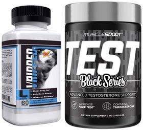 MuscleSport TEST BLACK, Natural Testosterone Booster, FREE V-RIPPED