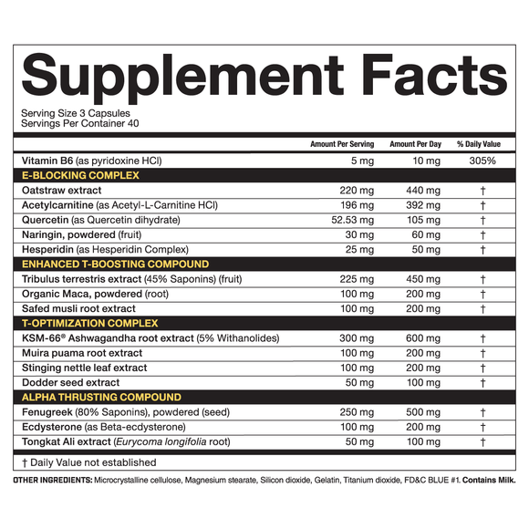 Magnum Nutraceuticals Thrust Test Booster 120 Capsules fact
 