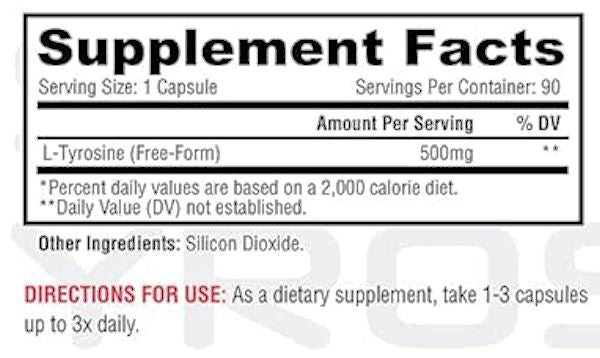 Metabolic Nutrition L-Tyrosine facts

