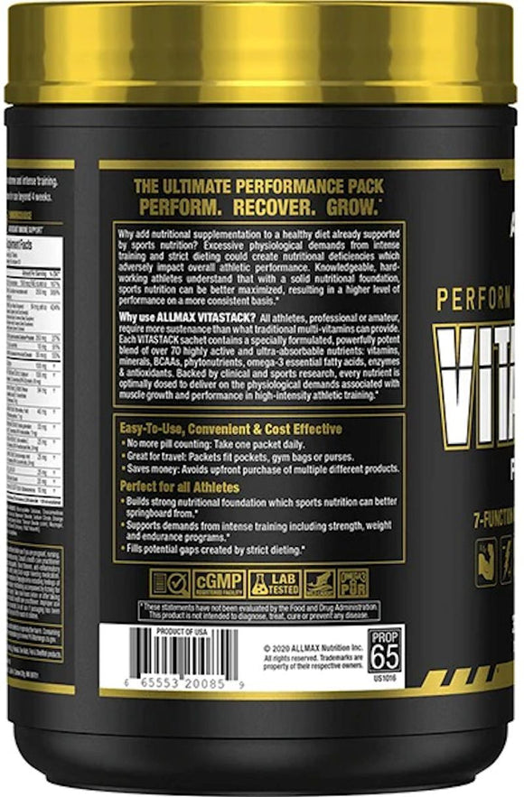 Allmax Vitastack Multi-Vitamin 30 Day side

