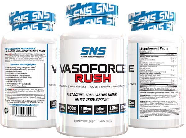 SNS Serious Nutrition Solutions Vasoforce Rush Pumps 100 bottles