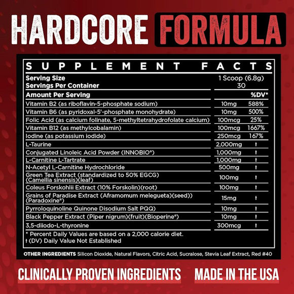 Enhanced Labs All Day Shred Fat Burner Pre-Workout 30 servings fact