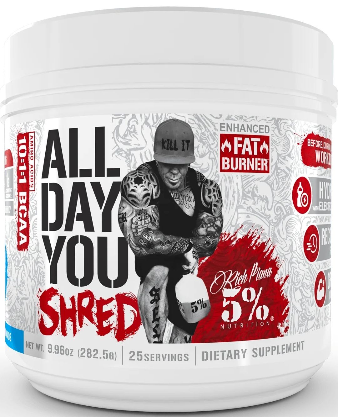 All Day You Shred Fat Burning BCAA Recovery Drink 25 servings blueberry
