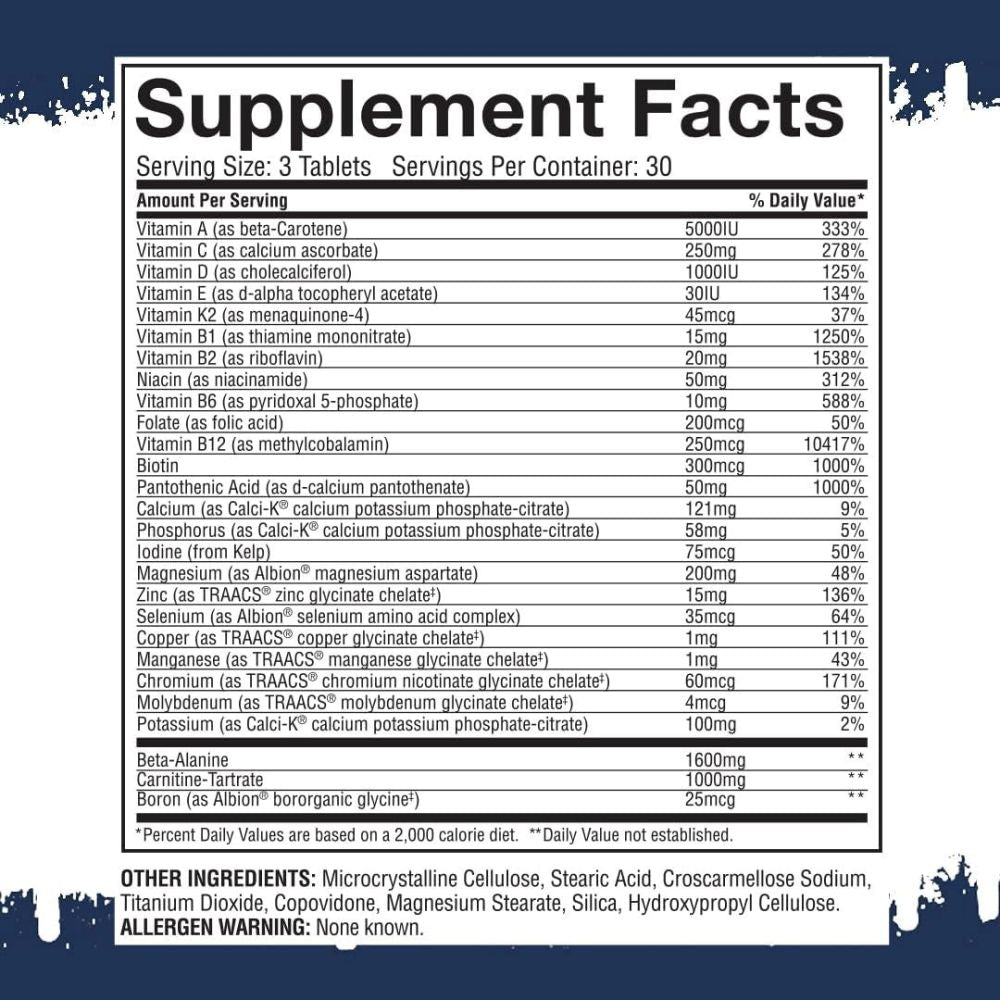 Gaspari Nutrition Anavite 180 tabs fact