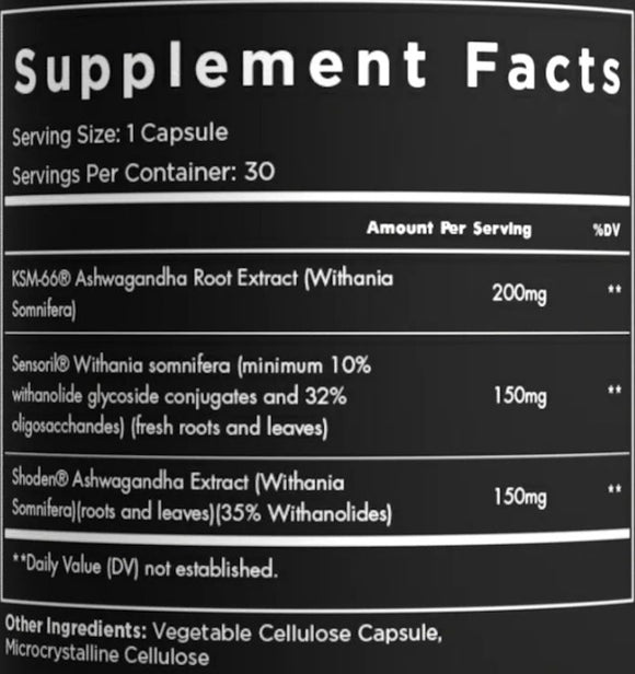 Enhanced Labs Ashwagandha Increase Performance fact
