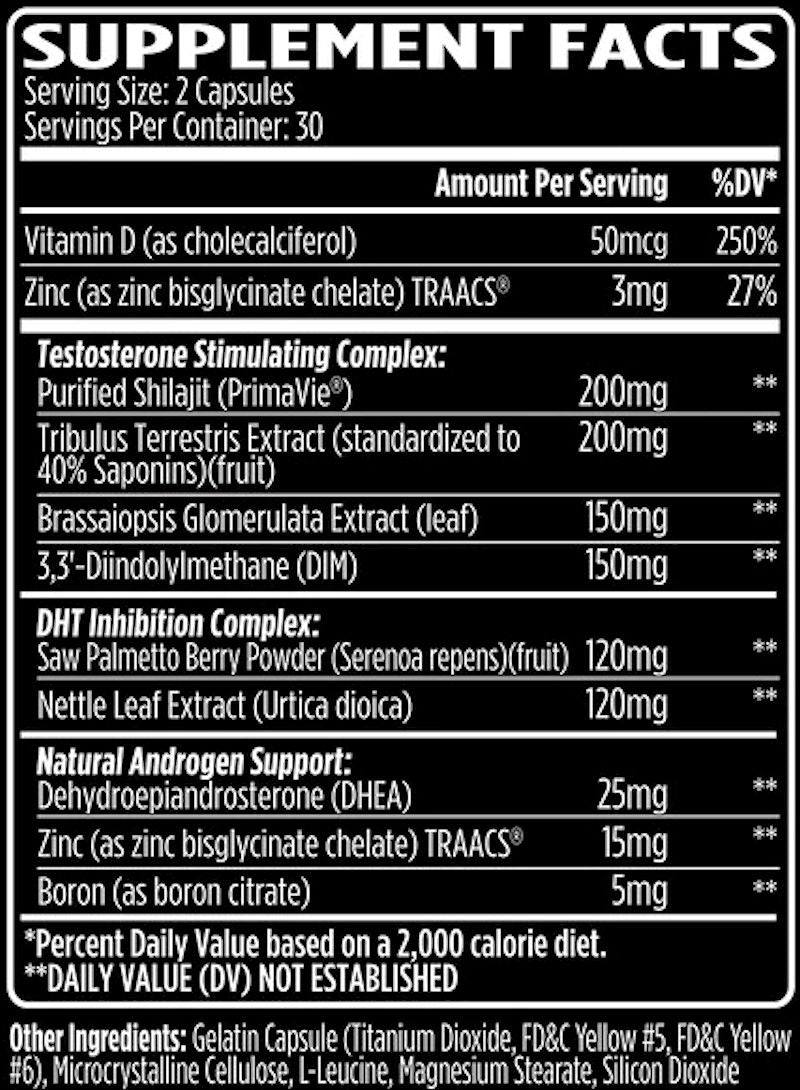 VMI Sports AXR Alpha Male Testosterone Support 60 Capsules fact