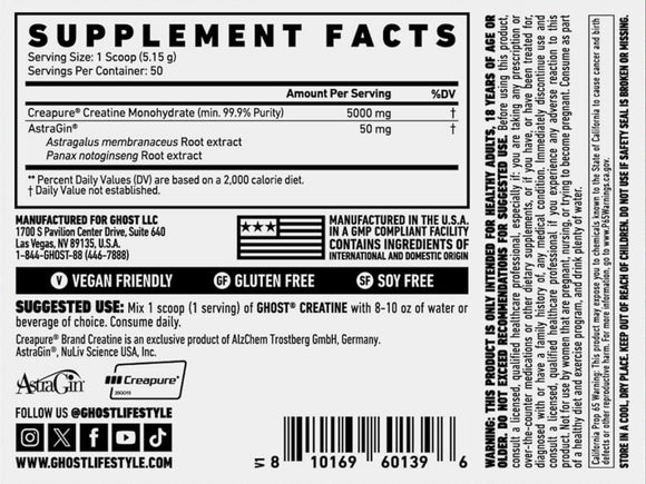 GHOST Basics Creatine 50 serving
 fact