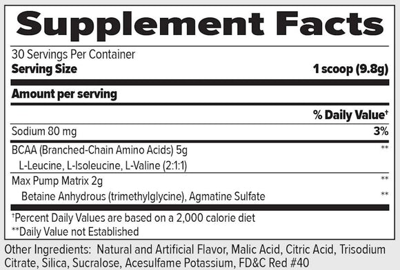 BCAA Max Pump Finaflex Pre-Workout fact