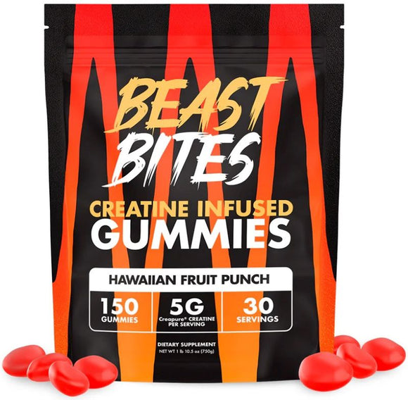 Beast Bites Creatine Gummies 150ct straw