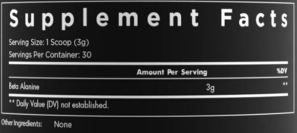 Enhanced Labs Beta Alanine Powder 30 Serving-4 facts