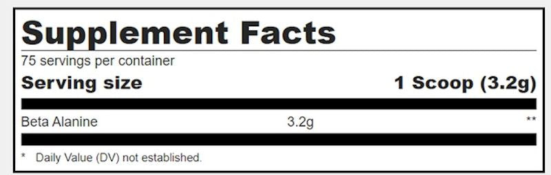 Condemned Labz Beta Alanine Pre-Workout fact