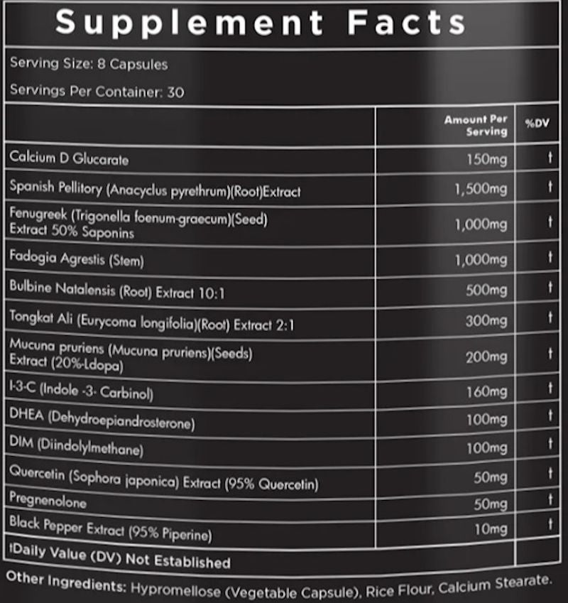 Enhanced Labs Black Ox High Potency Capsules fact
