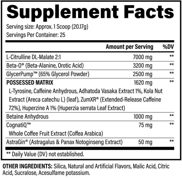 Black Magic BZRK Super Pre-Workout facts