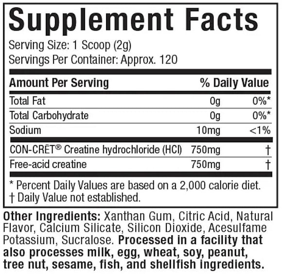 Cell-Tech Creactor MuscleTech fact 120 servings