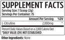 VMI Sports Citrulline Pump Unflavored 75 Servings fact