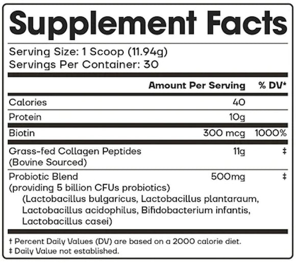 MHP Fit & Lean Collagen + Probiotics facts