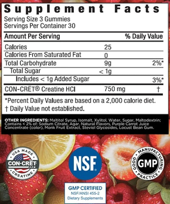 Con-Cret Creatine Gummies fact