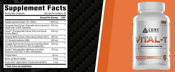 Core Nutritionals Vital-T 140 Veg Capsules bane