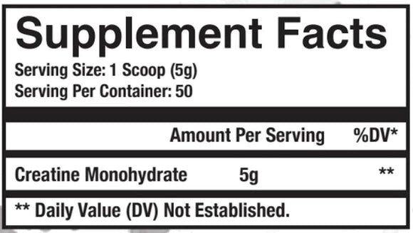 Axe & Sledge Creatine 50 Servings facts