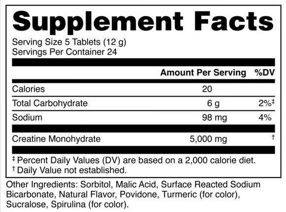Bucked Up Creatine Candy 120 Count fact
