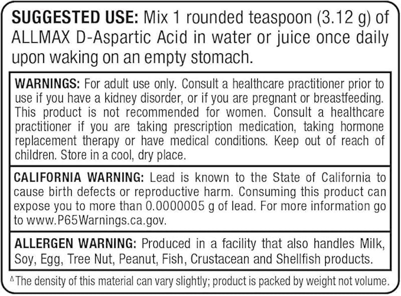 ALLMAX D-Aspartic Acid suggest