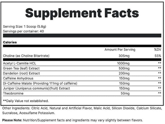 Double Tap Powder RedCon1 40 servings fact