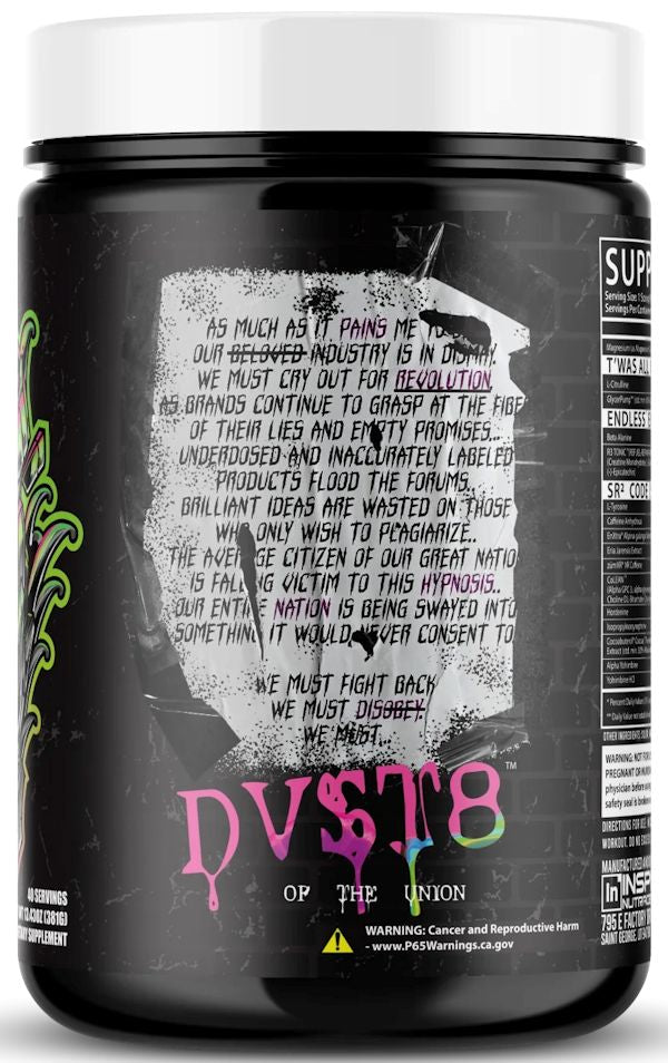 Inspired Nutraceuticals DVST8 Of The Union Pre-Workout back