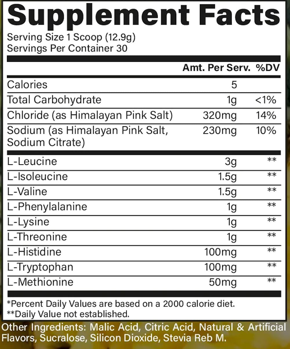 Raw Nutrition EAA Plus facts