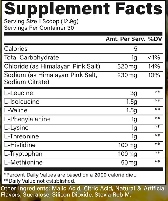 Raw Nutrition EAA Plus facts