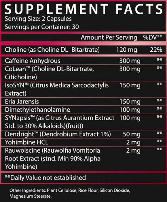 Inspired Nutraceuticals 3MB3R Stimulant Fat Burner facts