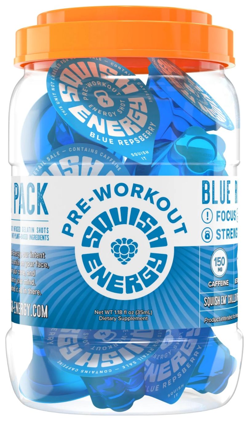 Squish Energy Gelatin Shots blue