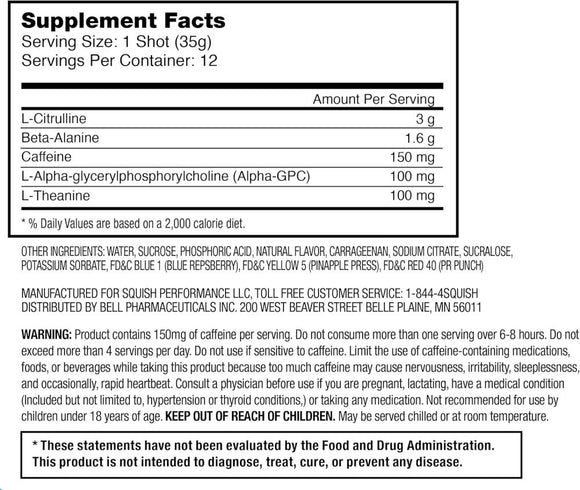 Squish Energy Gelatin Shots fact