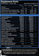 Killer Labz First Degree Pre-Workout 40 Serv facts 