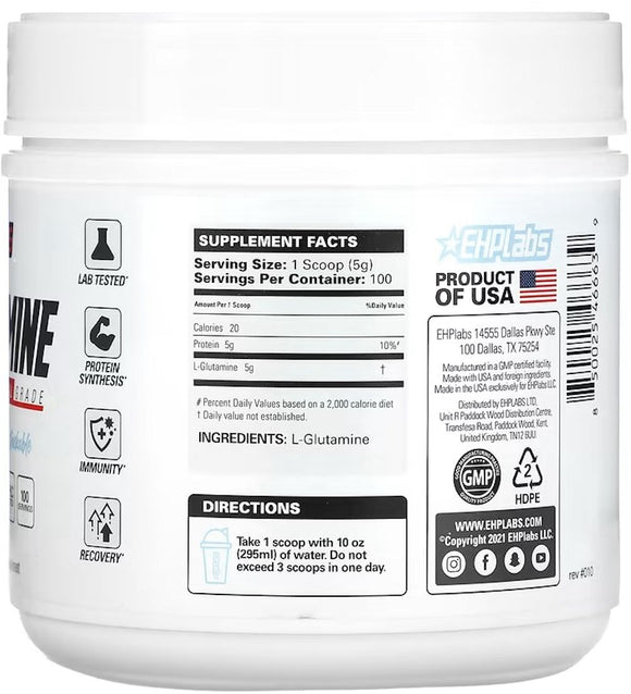 EHPlabs L-Glutamine 100 Servings
 back