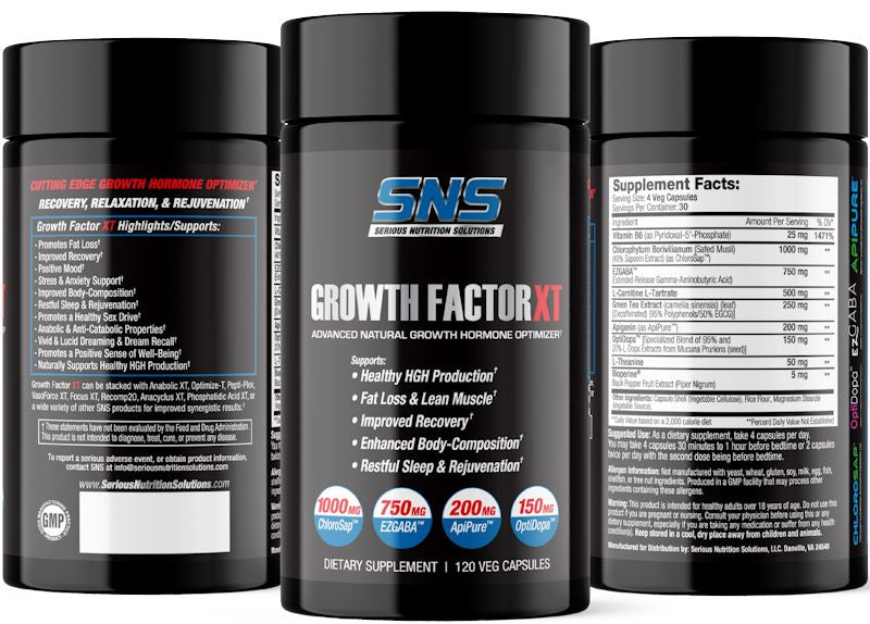 SNS Growth Factor XT 120 Capsules bottle