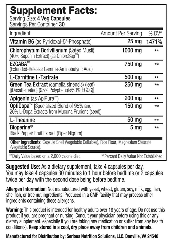 SNS Growth Factor XT 120 Capsules facts