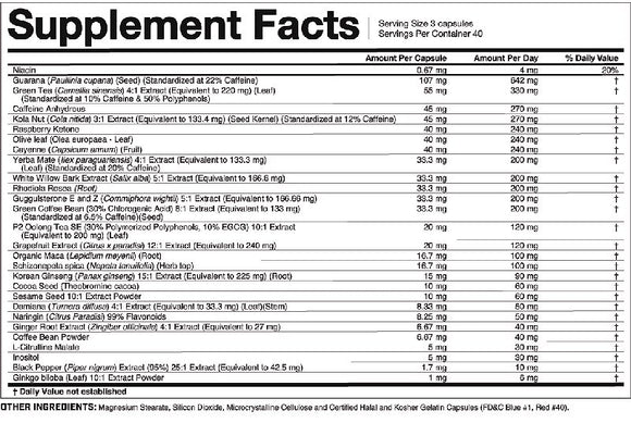 Magnum Nutraceuticals Heat Accelerated Fat Burner 120 Capsules fact
