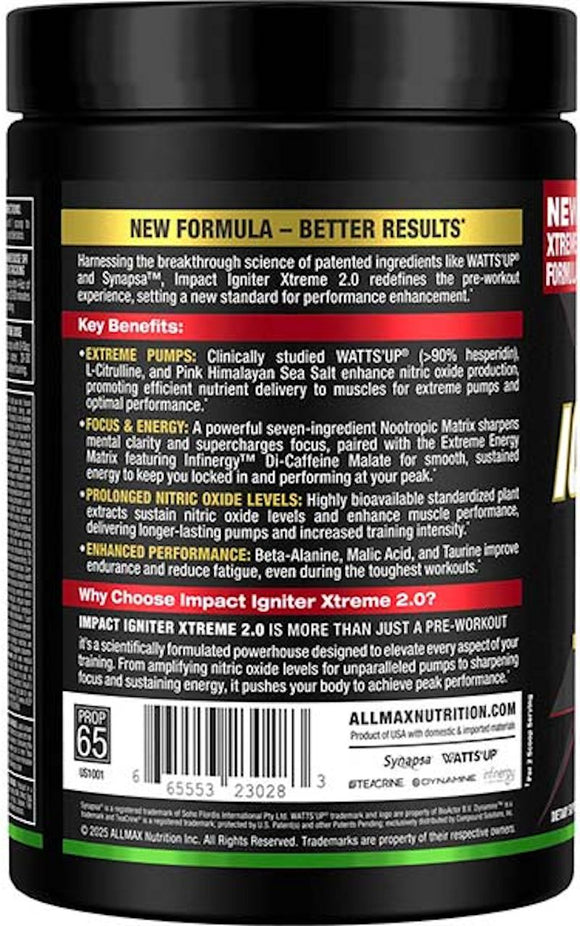 Allmax Impact Igniter Xtreme 2.0 side
