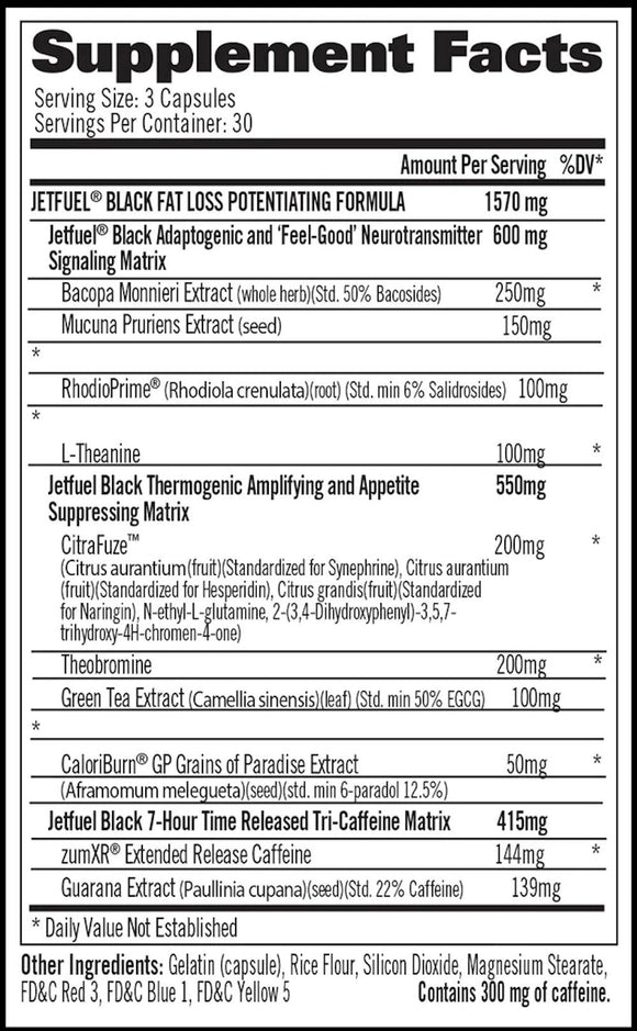 GAT Sport JetFuel Black 90 Caps fact