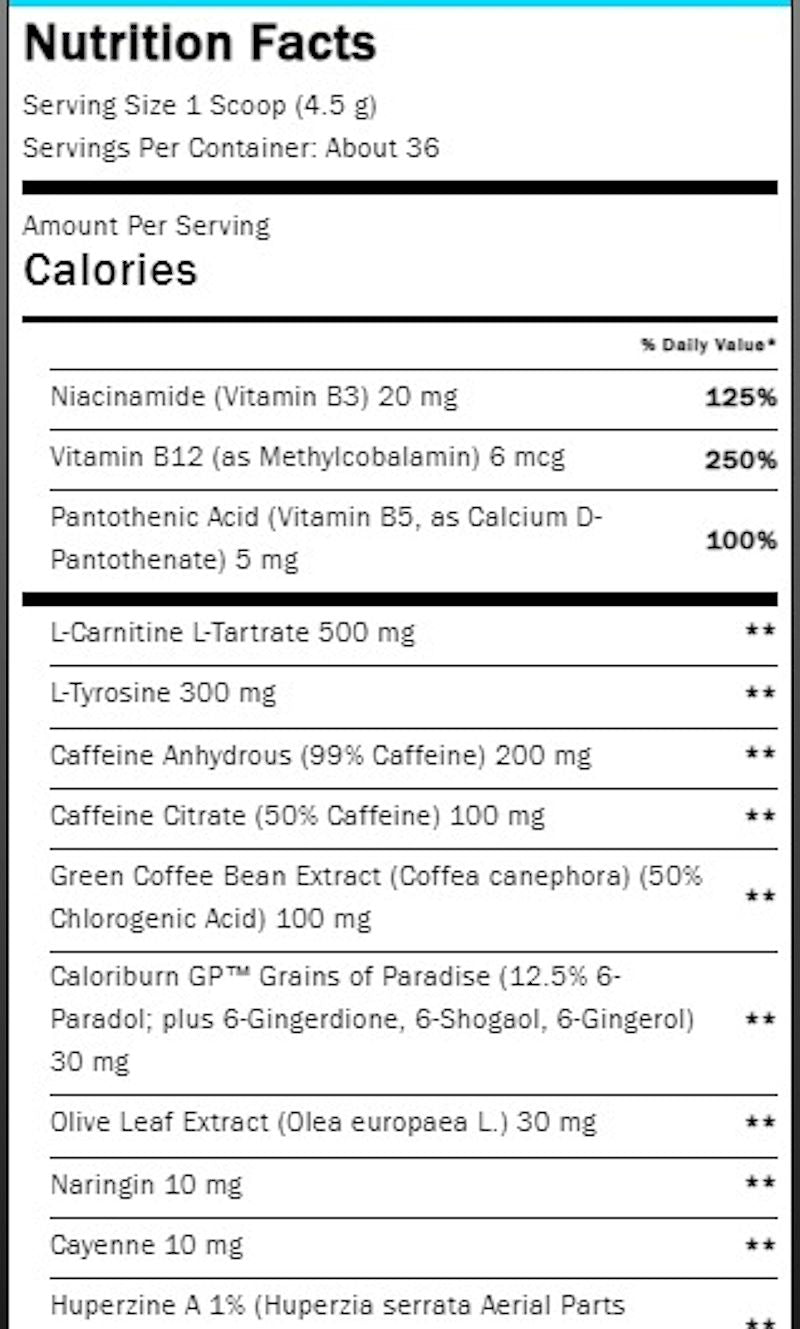 Mutant Kill Switch Pre-Workout facts
