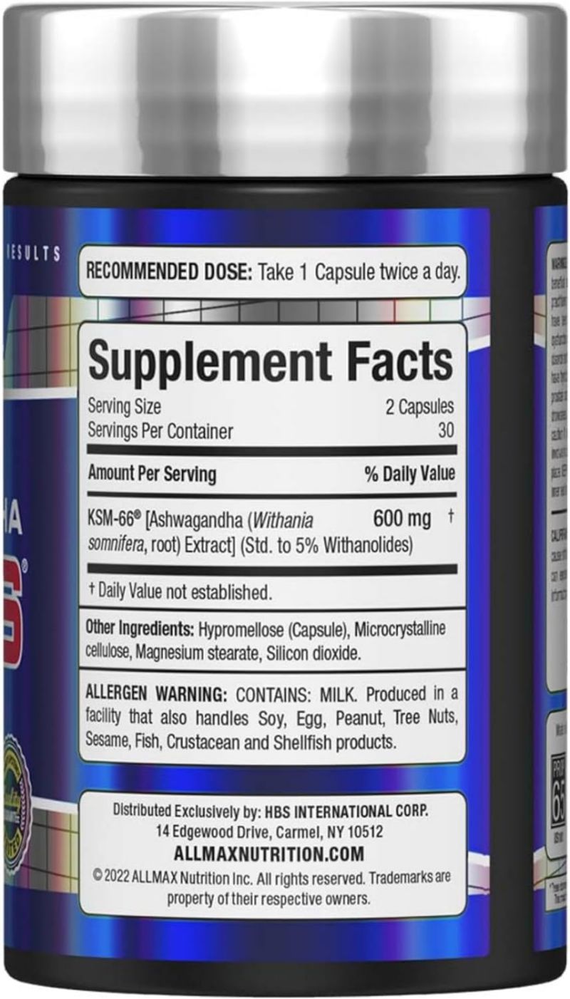 AllMax Nutrition KSM-66 Ashwagandha back
