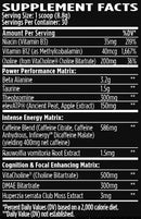 VMI Sports KXR Pre-Workout High Stim fact