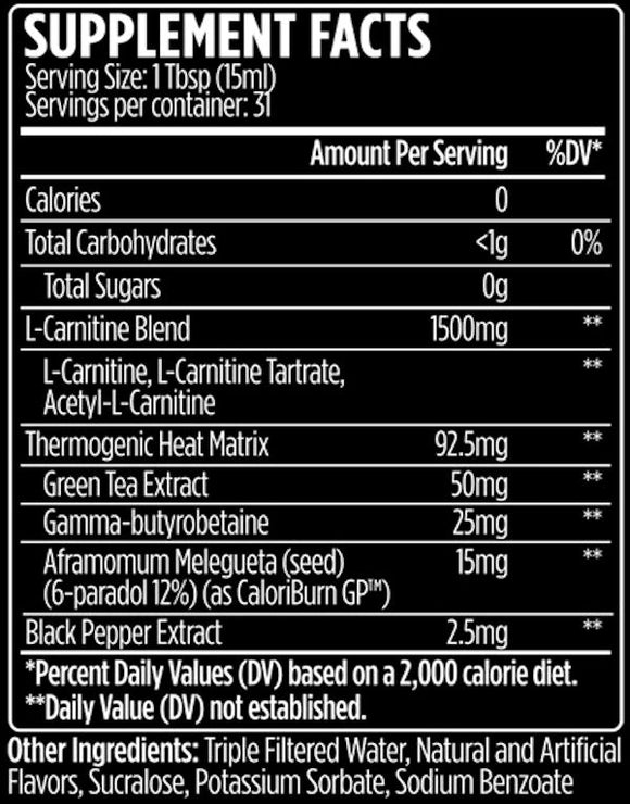 VMI Sports Liquid L-Carnitine 1500 HEAT fact