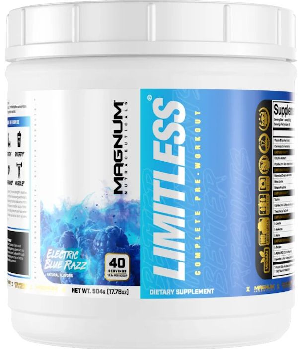 Magnum Nutraceuticals Limitless Pre-Workout 40 Servings blue
