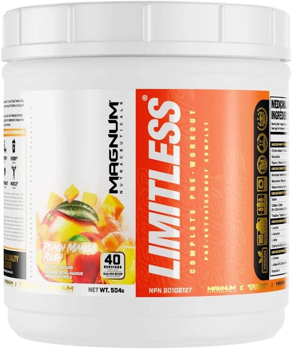 Magnum Nutraceuticals Limitless Pre-Workout 40 Servings peach
